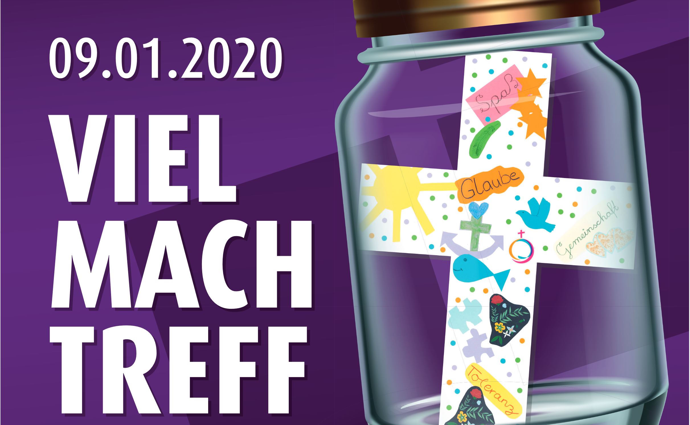 Plakat zum Jugendtreff: Viel Mach Glas
