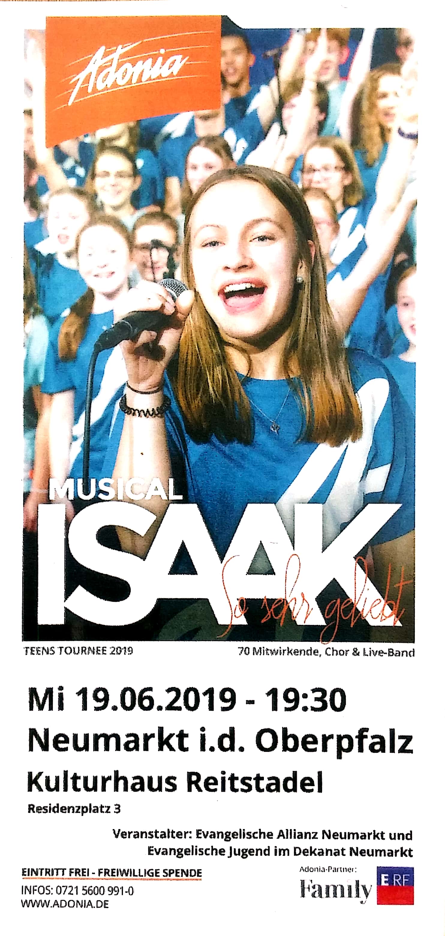 Adonia: Musical Isaak, Plakatausschnitt