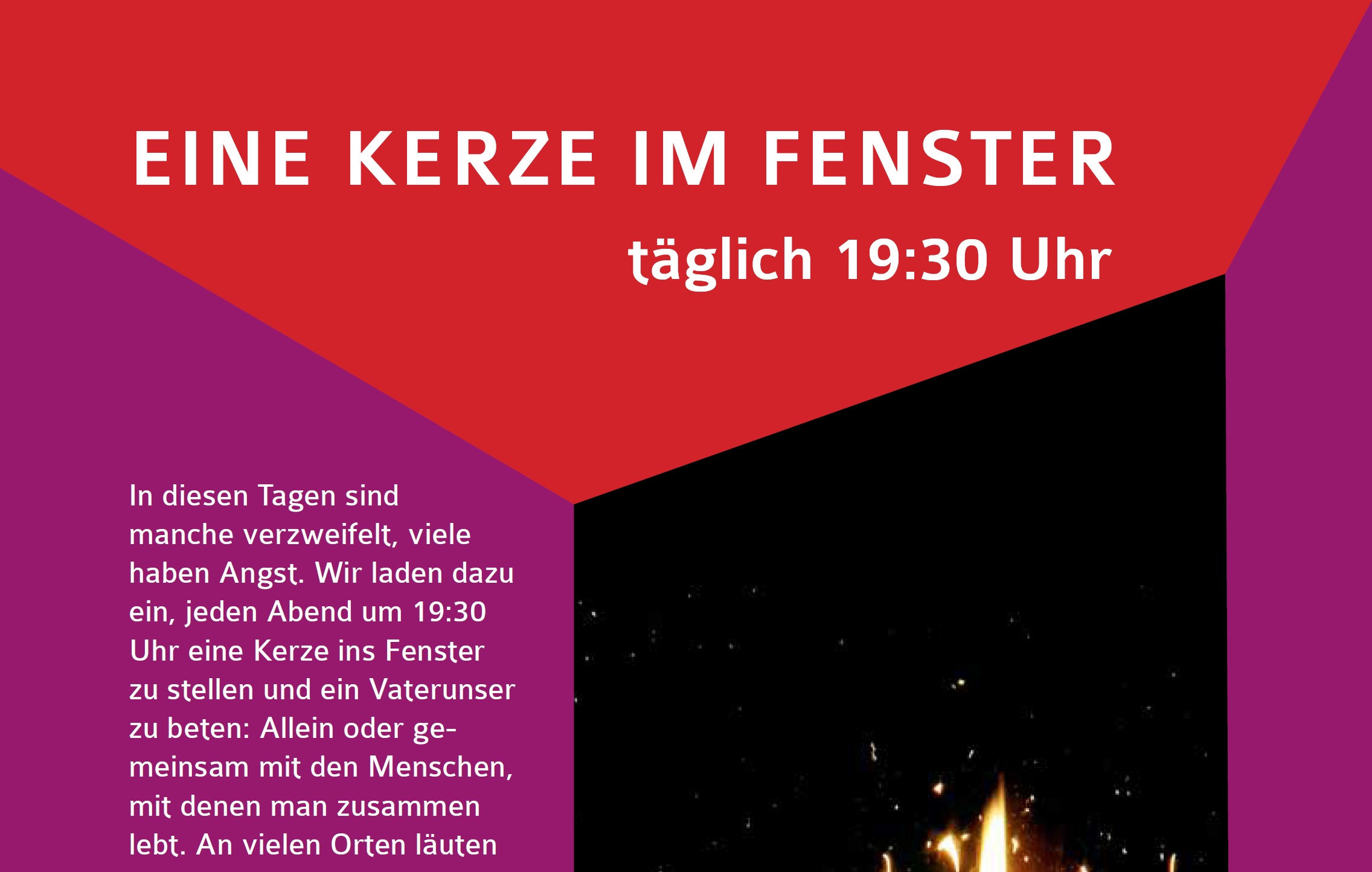 Bildausschnitt "Eine Kerze im Fenster", liturgie.de