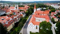 Evangelisches Zentrum und Christuskirche Luftaufnahme