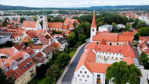 Evangelisches Zentrum und Christuskirche Luftaufnahme