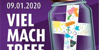 Plakat zum Jugendtreff: Viel Mach Glas