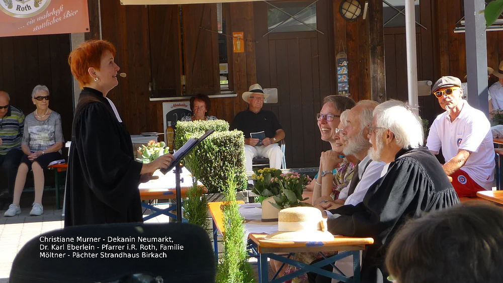 Gottesdienst unter freiem Himmel Rothsee 2019, Predigt Dekanin Murner; Foto: be