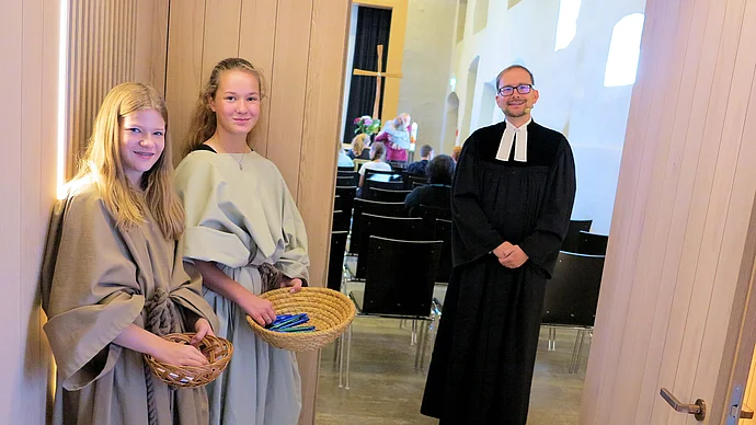 De Familiengottesdienst zum Schulanfang war der erste Gottesdienst von Pfarrer Andreas Grell in unserer Gemeinde. Foto: Ehrhard Löwe