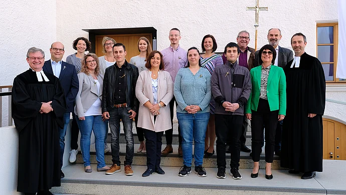 Jubelkonformation, Jubilare, Kirchenvorstand und Pfarrer, Foto Eifler