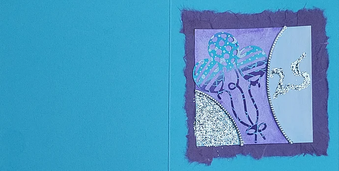 Handgefertigte Grußkarte, Aquarell und Mischtechnik, Tageszentrum der Diakonie Neumarkt