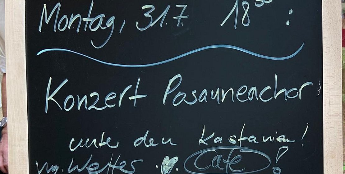 Infotafel des Seniorenheims Woffenbach: Konzert des Posaunenchors
