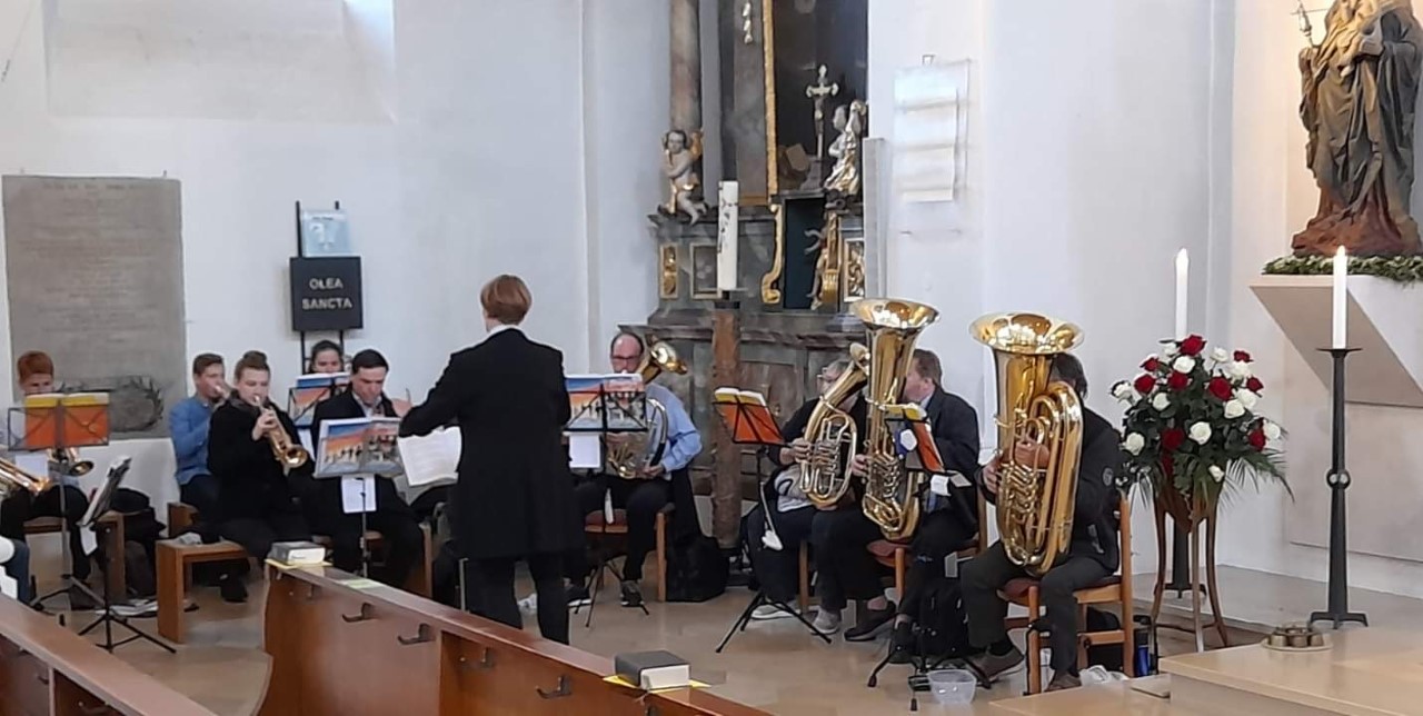 Posaunenchor zur Jubelkonfirmation 2021 in der Hofkirche, Foto Peter Löwe