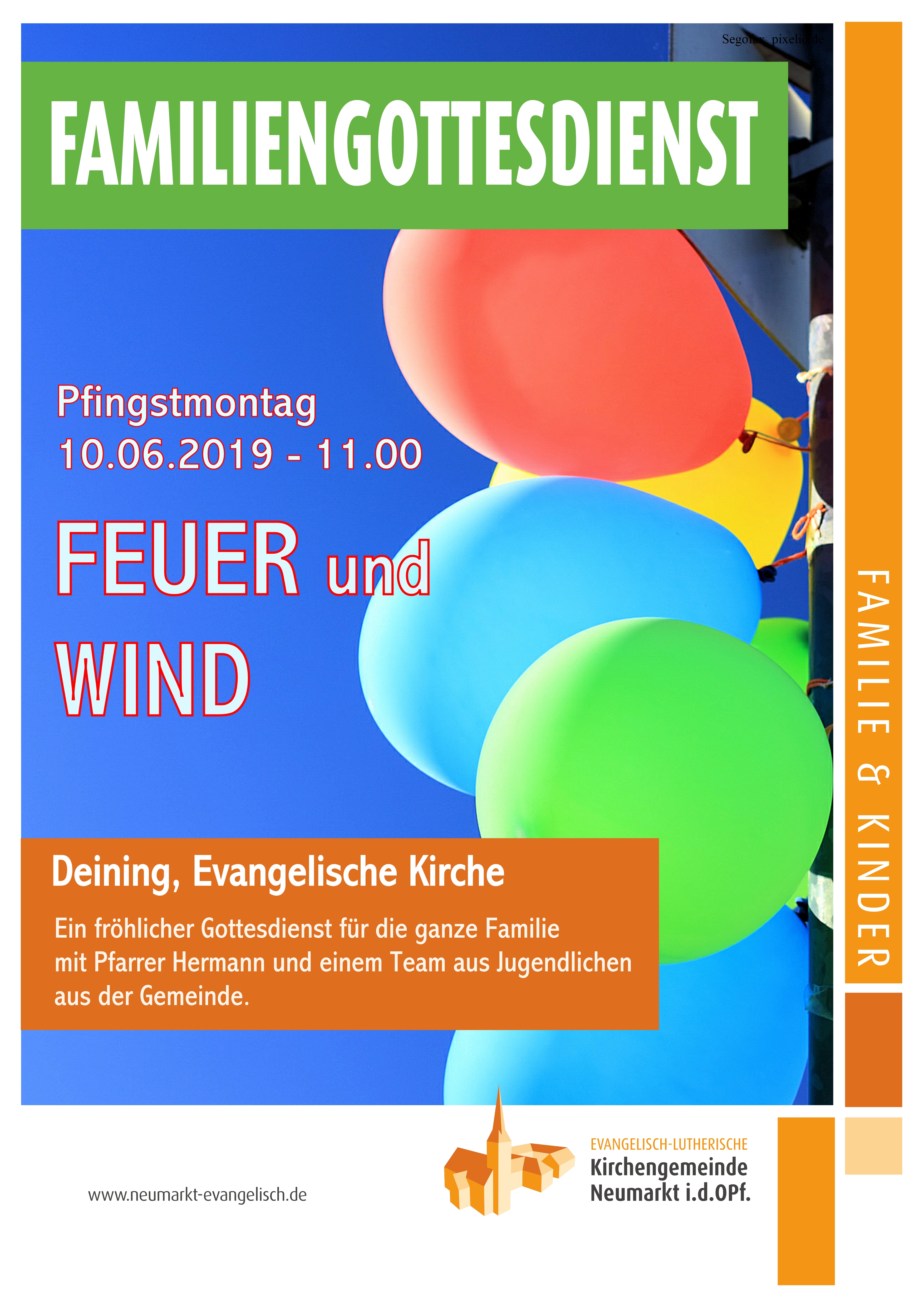 Familiengottesdienst Pfingstmontag Plakat