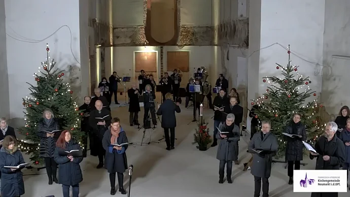 Kantorei und Posaunenchor Neumarkt, Aufzeichnung des Gottesdienstes aus der Baustelle der Christuskirche