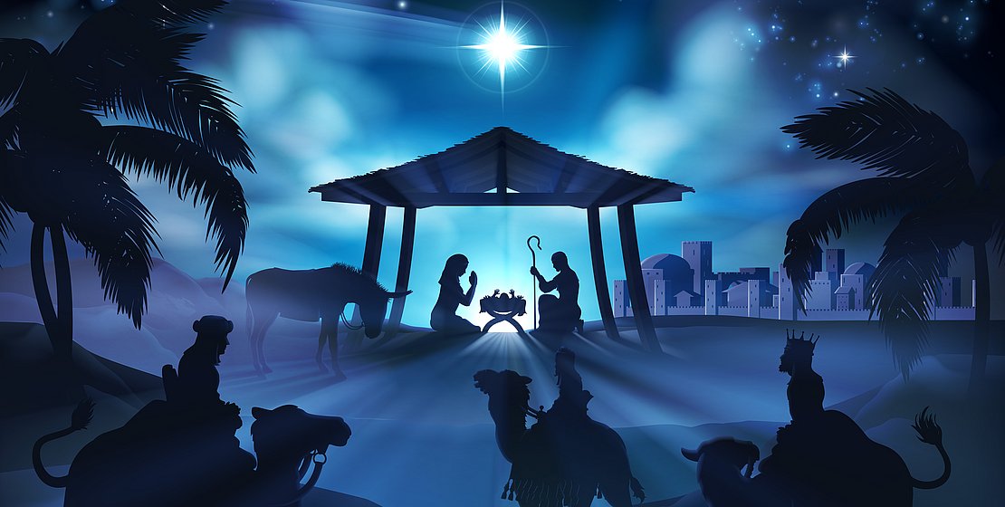 Nativity christmas silhouette
