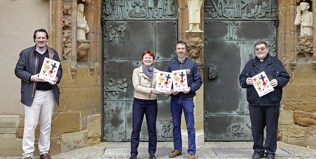OsternAtHome: Pfarrer Stefan Wingen, Hofkirche, Christiane und Michael Murner, Christuskirche, Norbert Winner, Münster St. Johannes (von Links); Foto Eifler