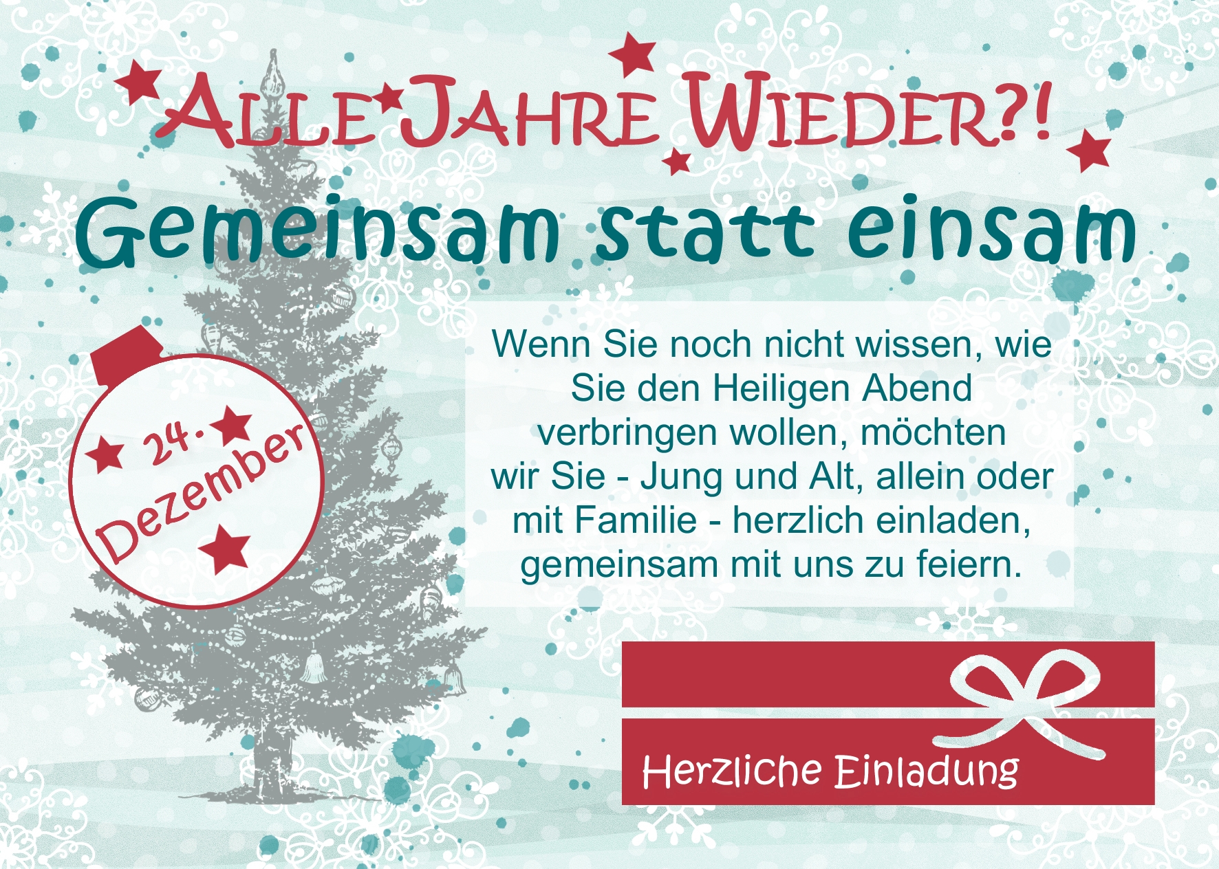 Alle Jahre Wieder, Karte Seite 1