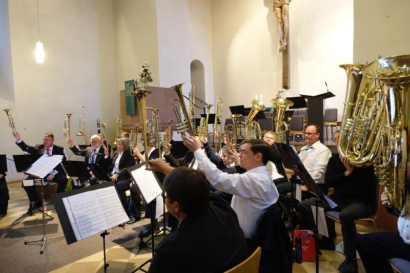 Posaunenchor, Serenade in Christuskirche zur Kirchweih 2018, Bläsergruß "Zur Ehre Gottes"