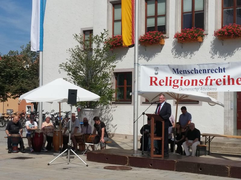 Kundegebung Religionsfreiheit 2019 Bundestagsvizepräsident a.D. Johannes Singhammer, Foto kb